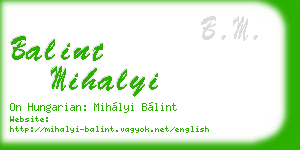 balint mihalyi business card